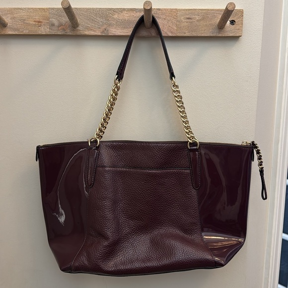 Vintage Coach AVA CHAIN TOTE IN purple SIGNATURE LEATHER - Picture 6 of 11